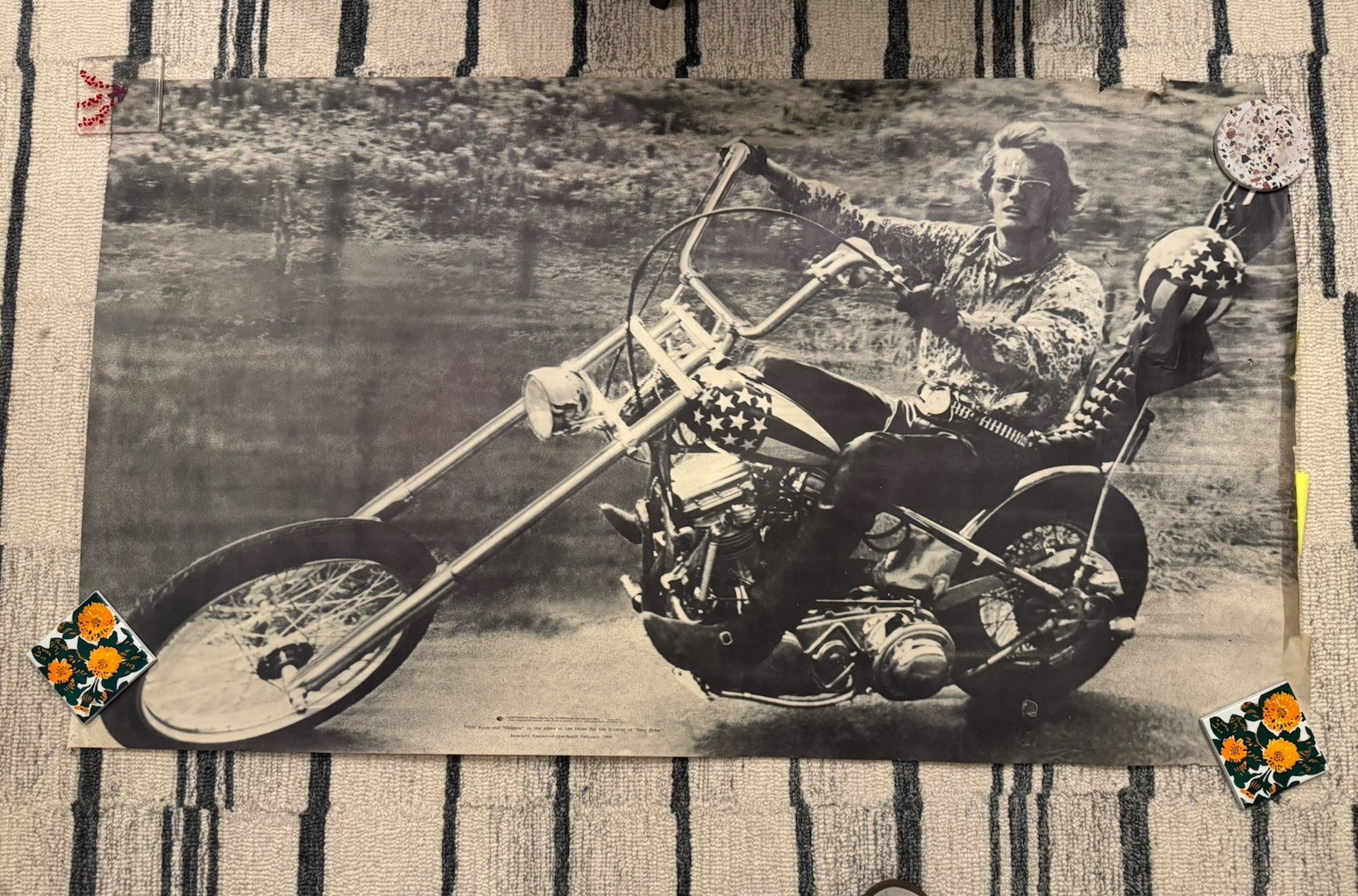 Easy Rider Peter Fonda & Dennis Hopper Black/White Poster 22″ x 52″ Original