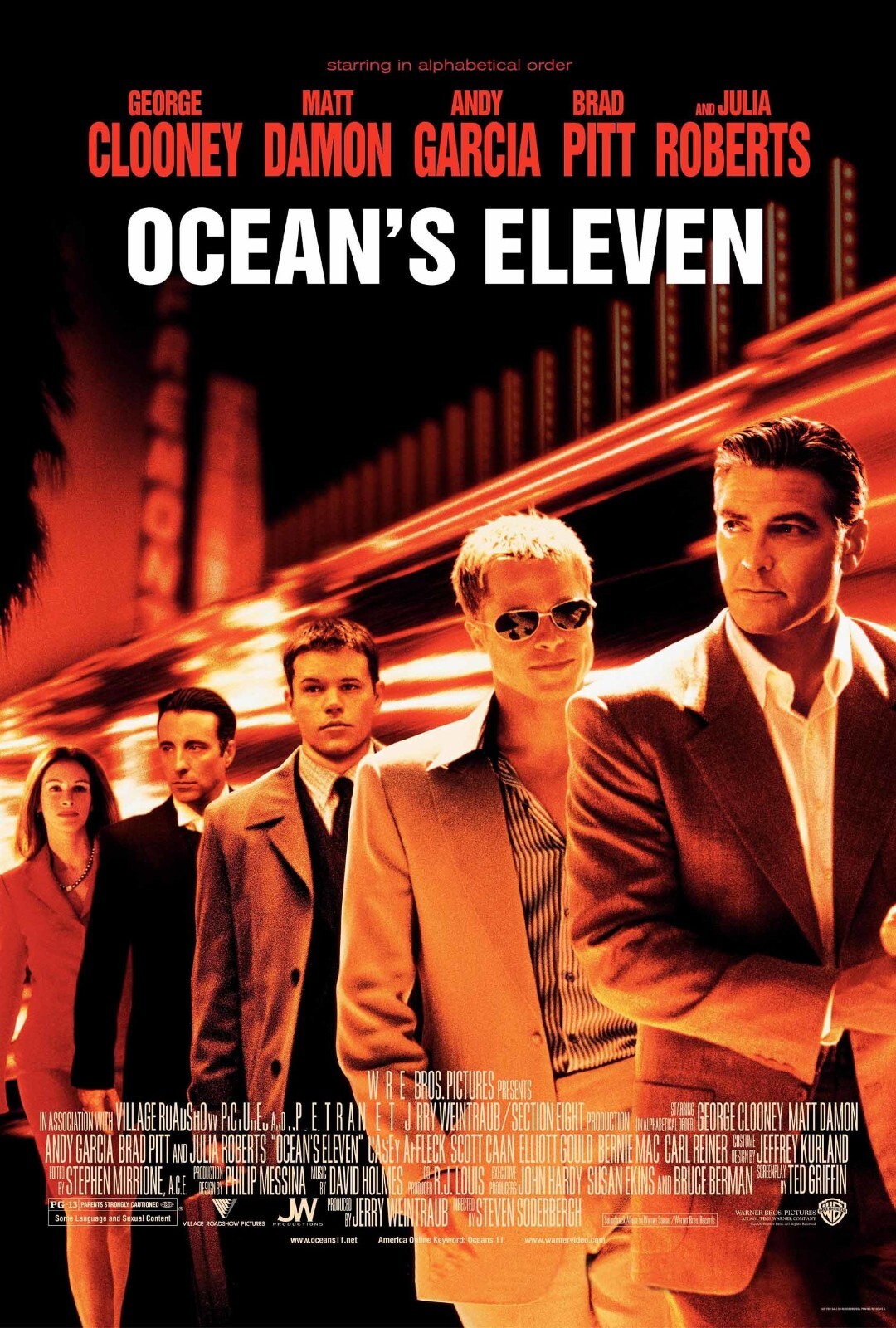 Ocean’s Eleven movie poster (b) – George Clooney, Brad Pitt : 11″ x 17″