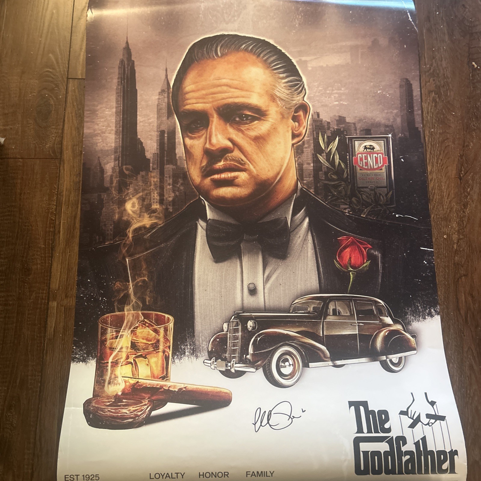 34x 24 Godfather Poster Signed Al Pacino