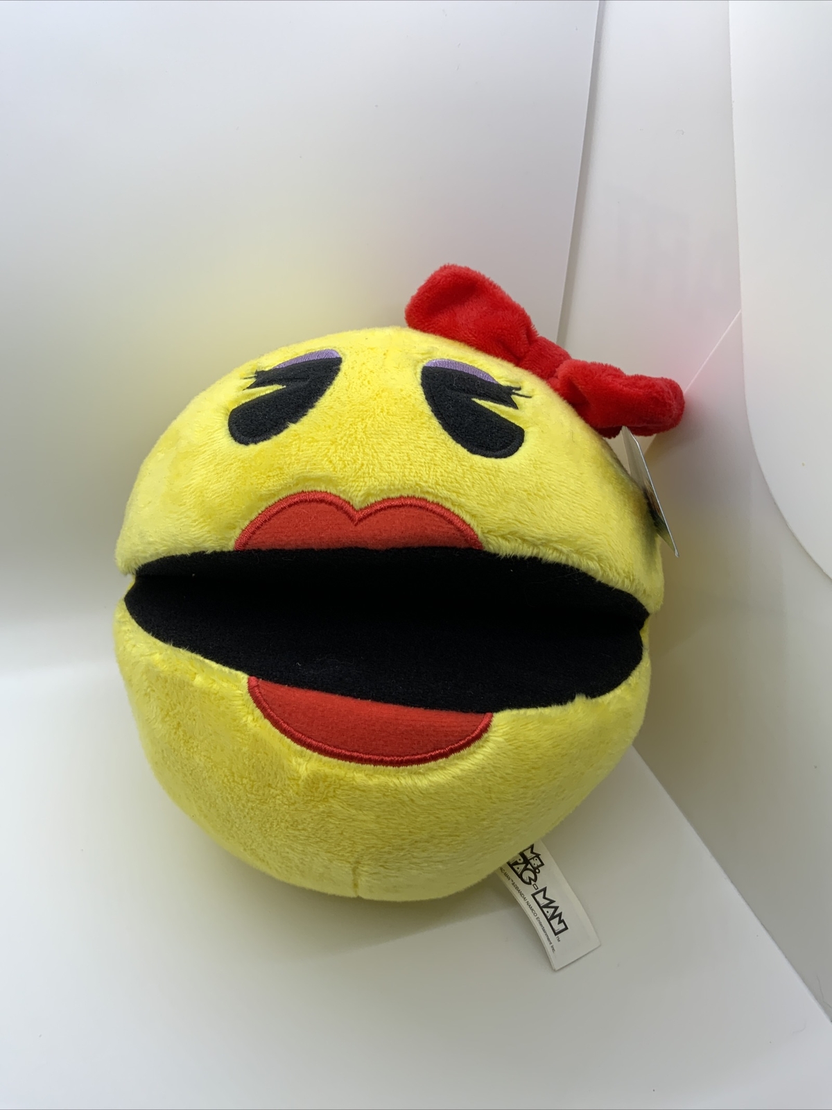 Ms Pac-Man Yellow Red Black NWT NAMCO Toy Factory Plush 8″ Lovey 2017