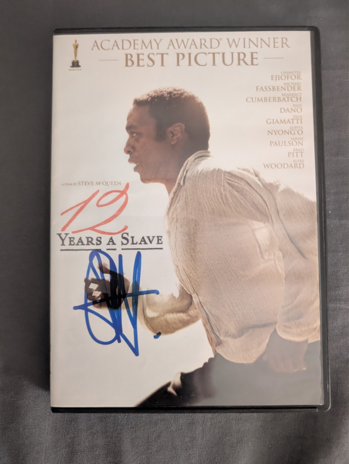 STEVE McQUEEN signed 12 YEARS A SLAVE dvd cover (no disc)