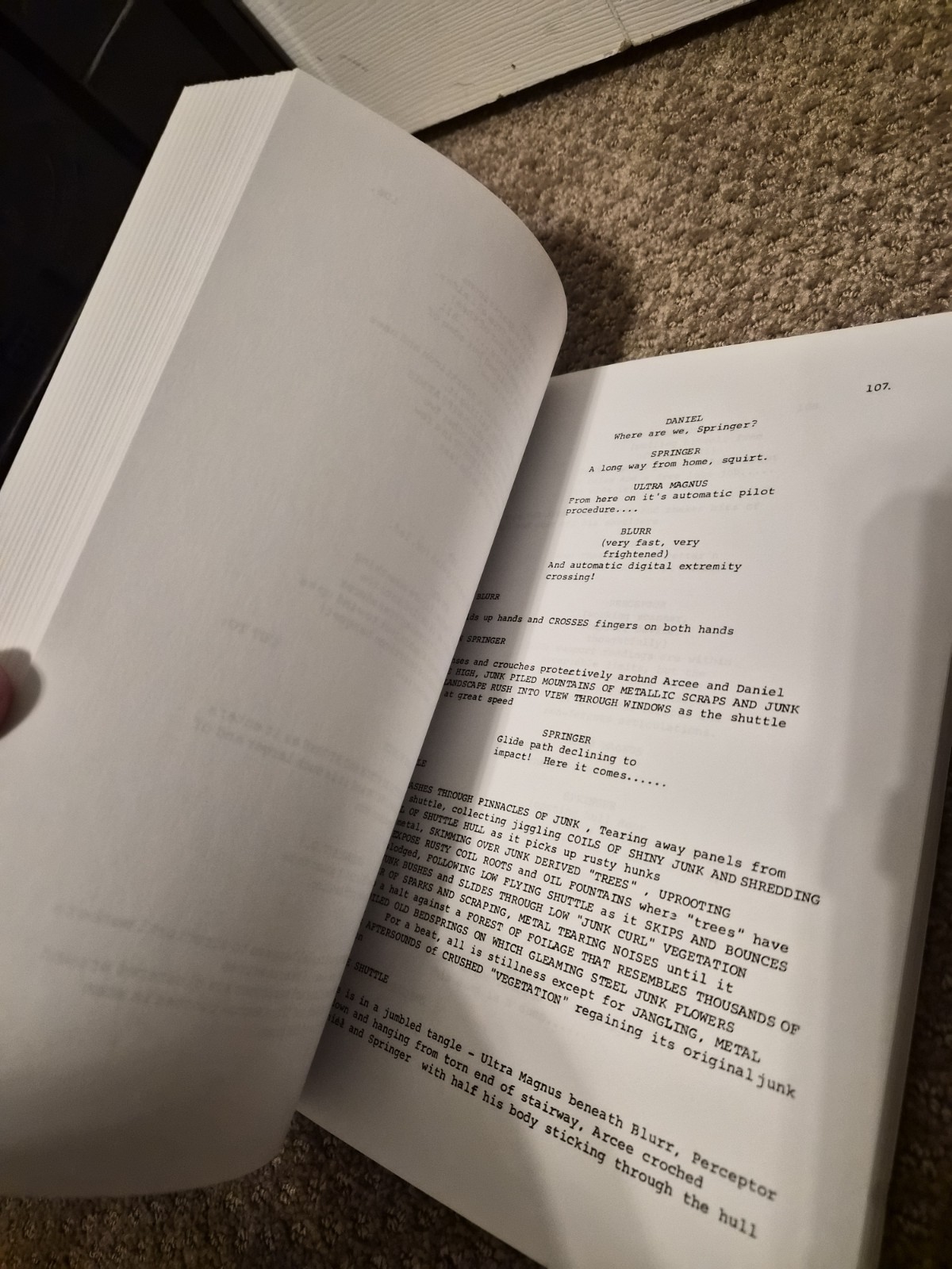 The Transformers, The Movie Script Cast-Signed, Full Script Autograph Reprint