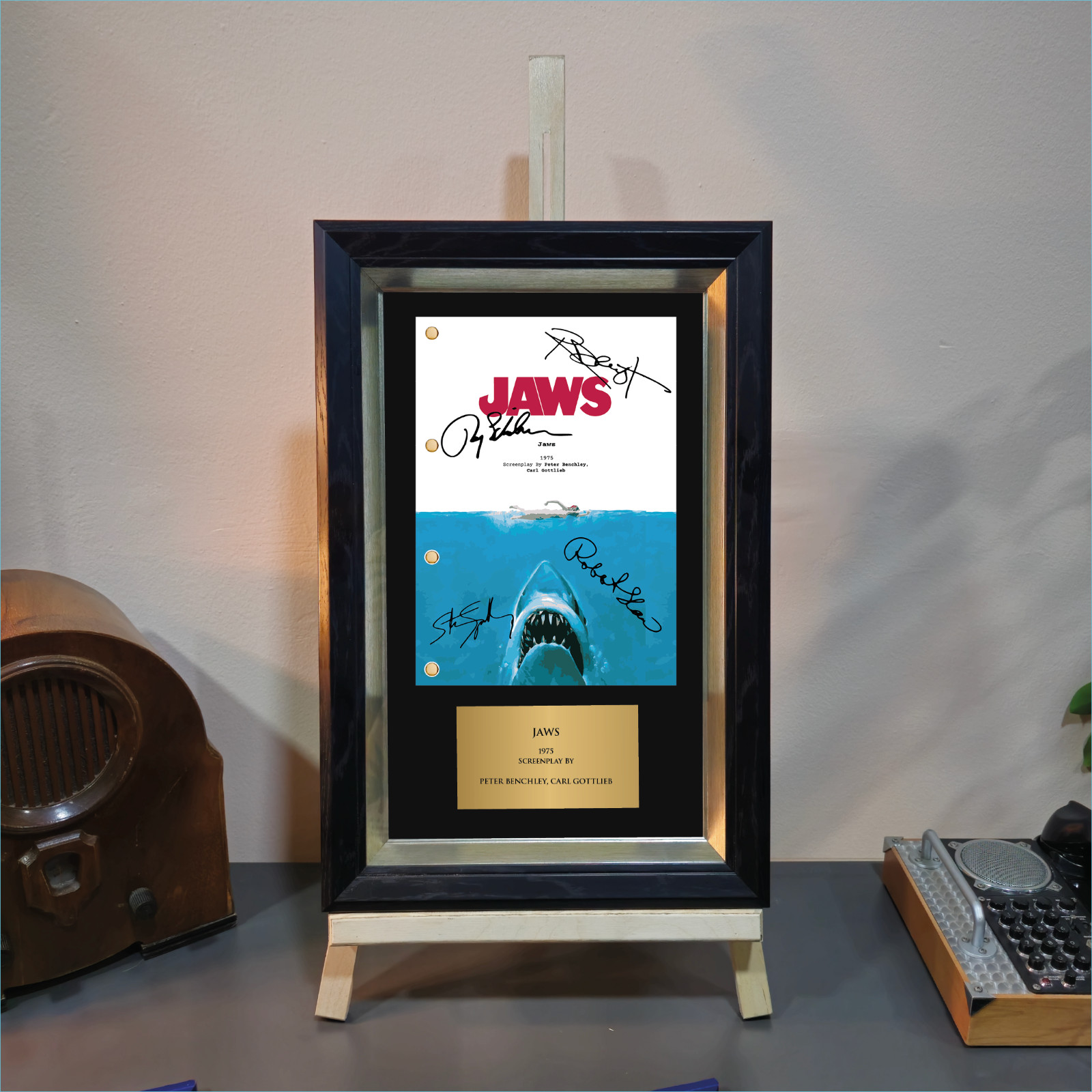 Jaws Movie Script Display with Signature Framed Wall Art