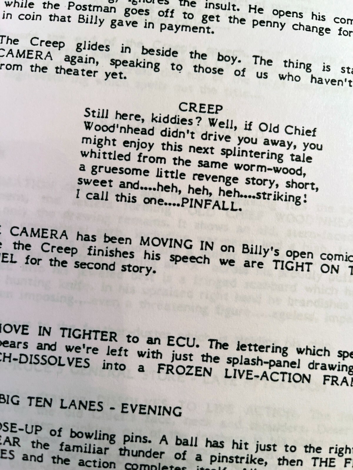 Creepshow 2 Script- 2nd Draft- Includes Pinfall- Cast-Signed- Autograph Reprints