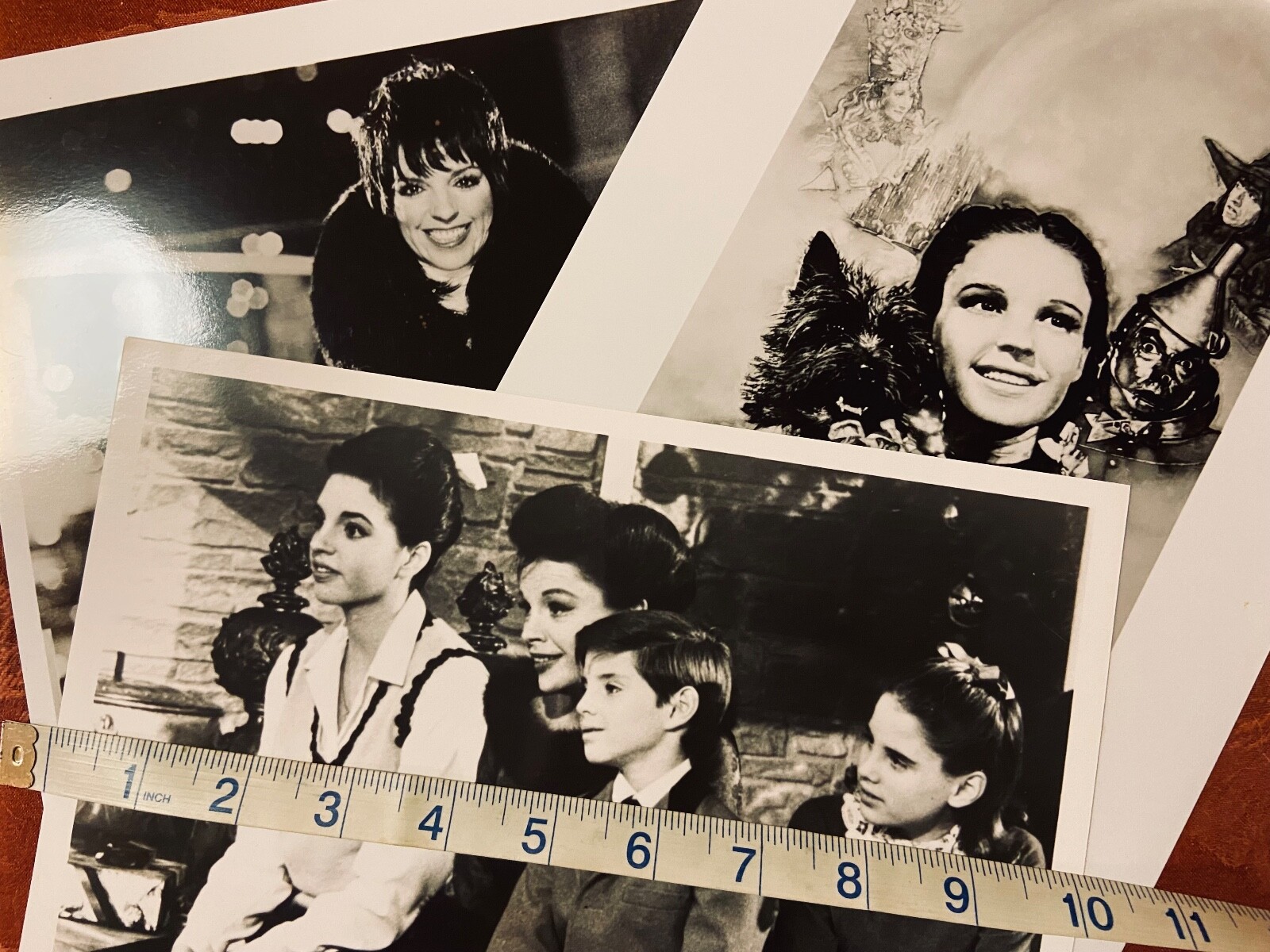3 promo photos: JUDY GARLAND 8×10 b/w LIZA MINNELLI Christmas show WIZARD OF OZ