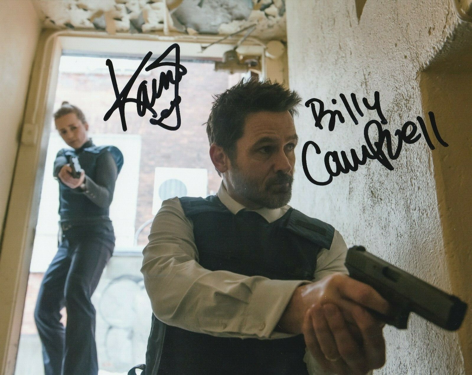 KARINE VANASSE & BILLY CAMPBELL SIGNED CARDINAL 8X10 PHOTO W/PROOF # 2