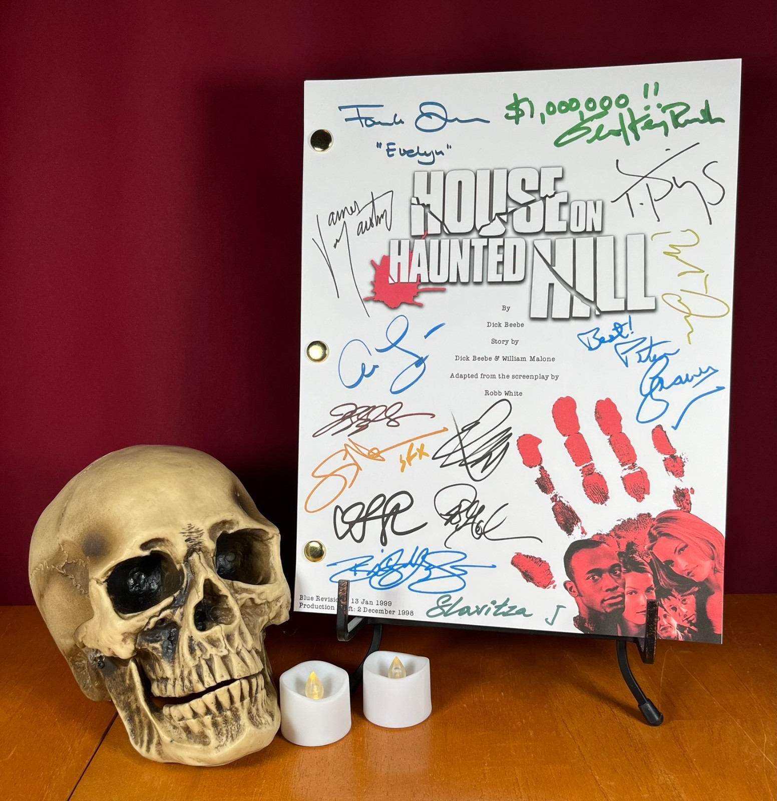 House on Haunted Hill Script Signed- Autograph Reprints- Geoffrey Rush- Horror
