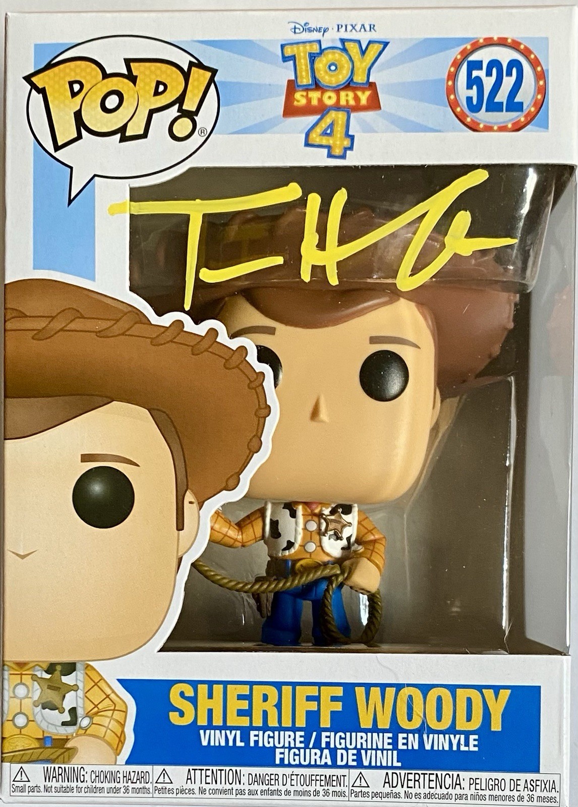 TOM HANKS AUTOGRAPHED SIGNED TOY STORY WOODY FUNKO POP #522