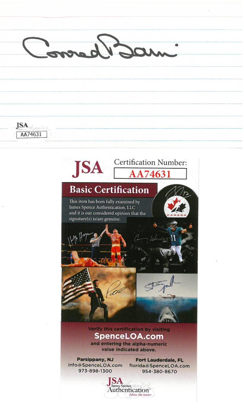 Conrad Bain Signed Authentic Autographed 3×5 Cream Index Card JSA #AA74631