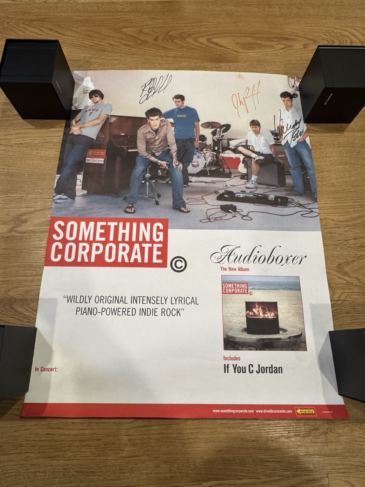 Something Corporate Band Autograph Promotional Album Store Display Poster 24×18”