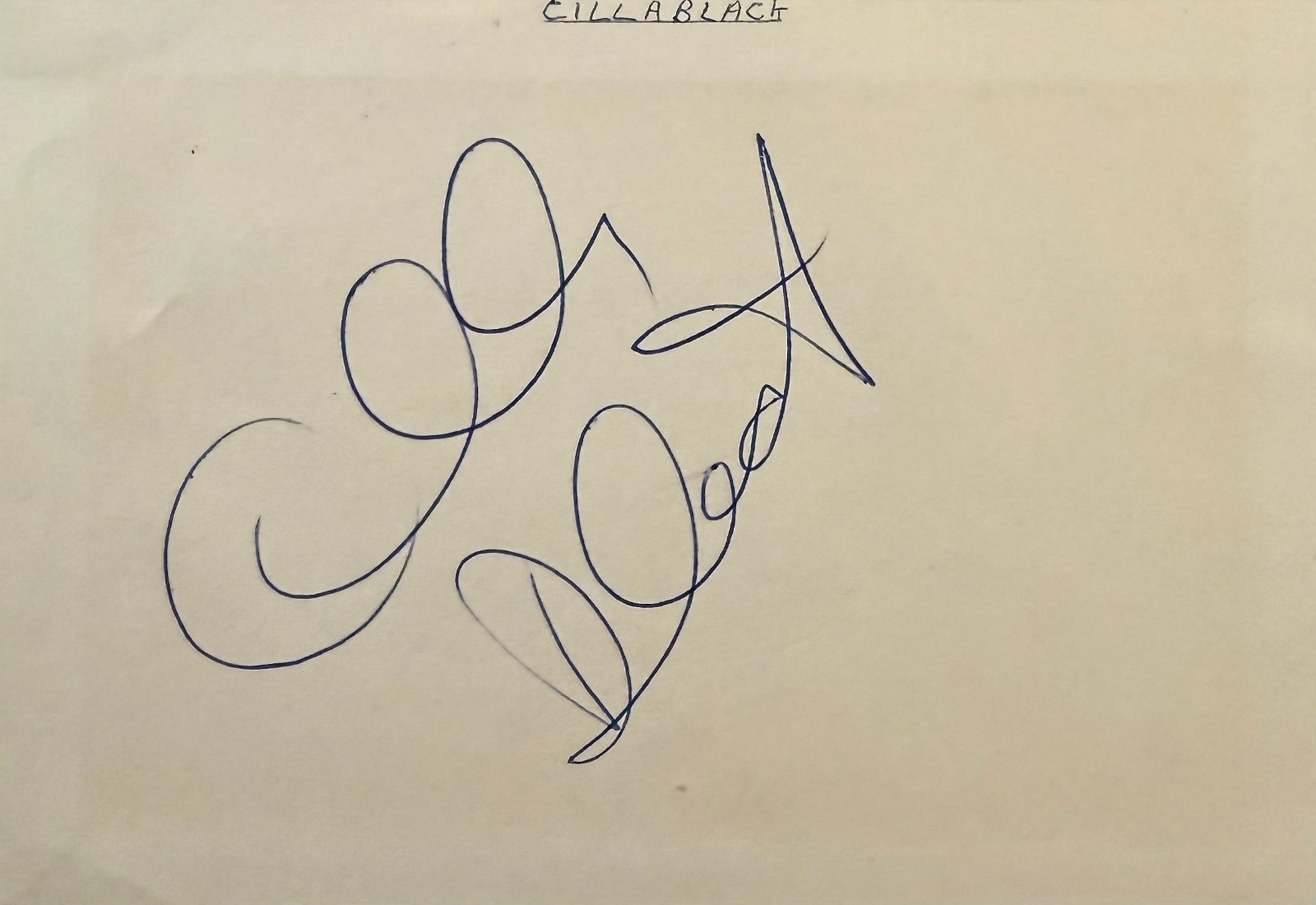 CILLA BLACK Signed Autographed 4″ x 5″ ALBUM PAGE English SINGER TV Host HELLBOY