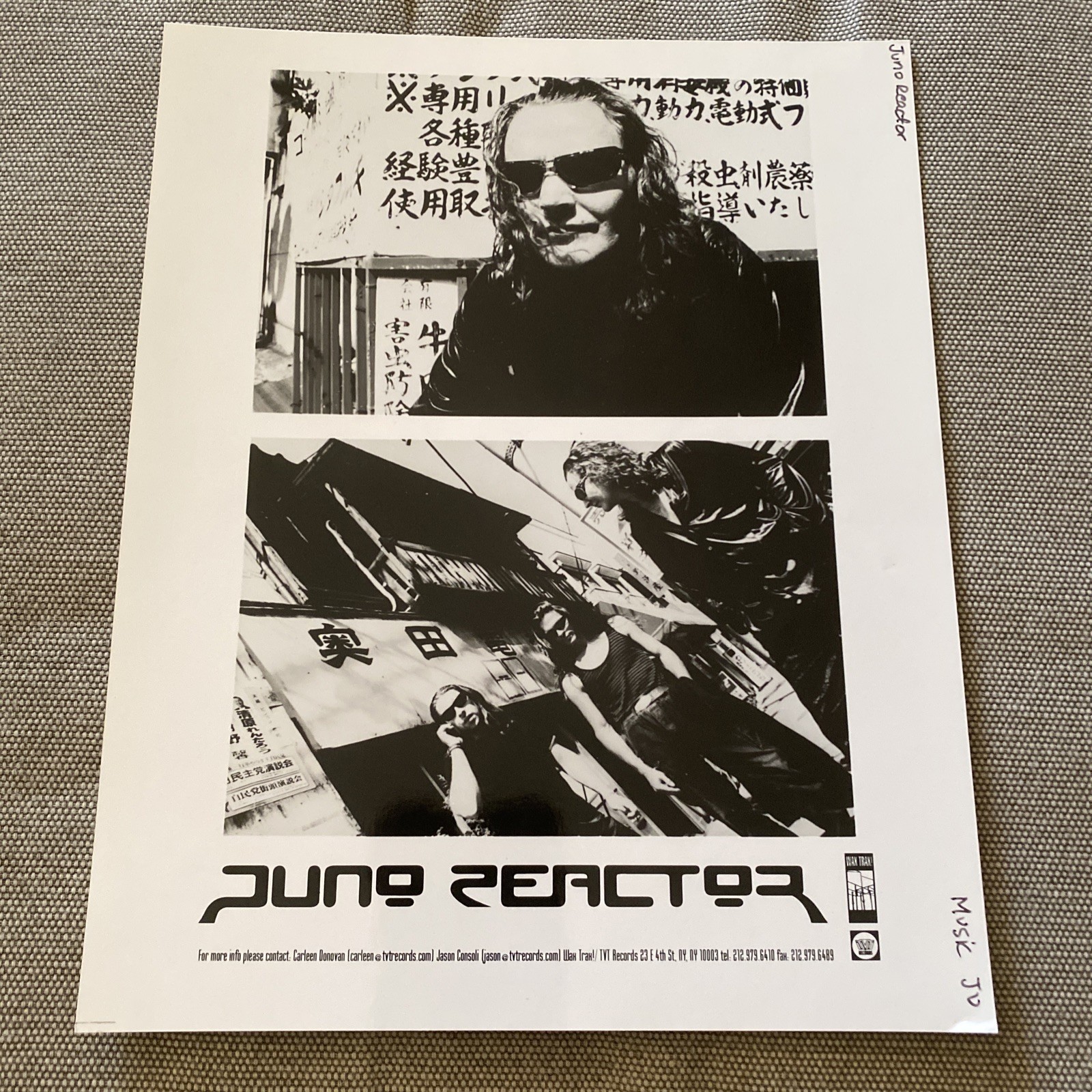 Juno Reactor Press Photo 8×10”. TVT Records.