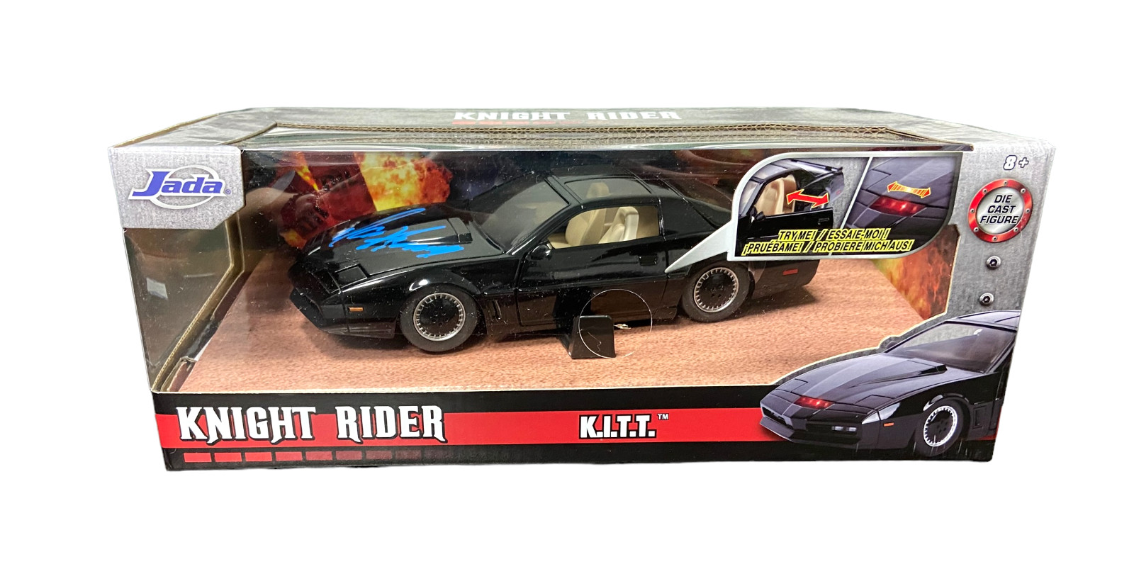 DAVID HASSELHOFF SIGNED AUTOGRAPH KITT 1:24 DIECAST CAR KNIGHT RIDE BECKETT BAS