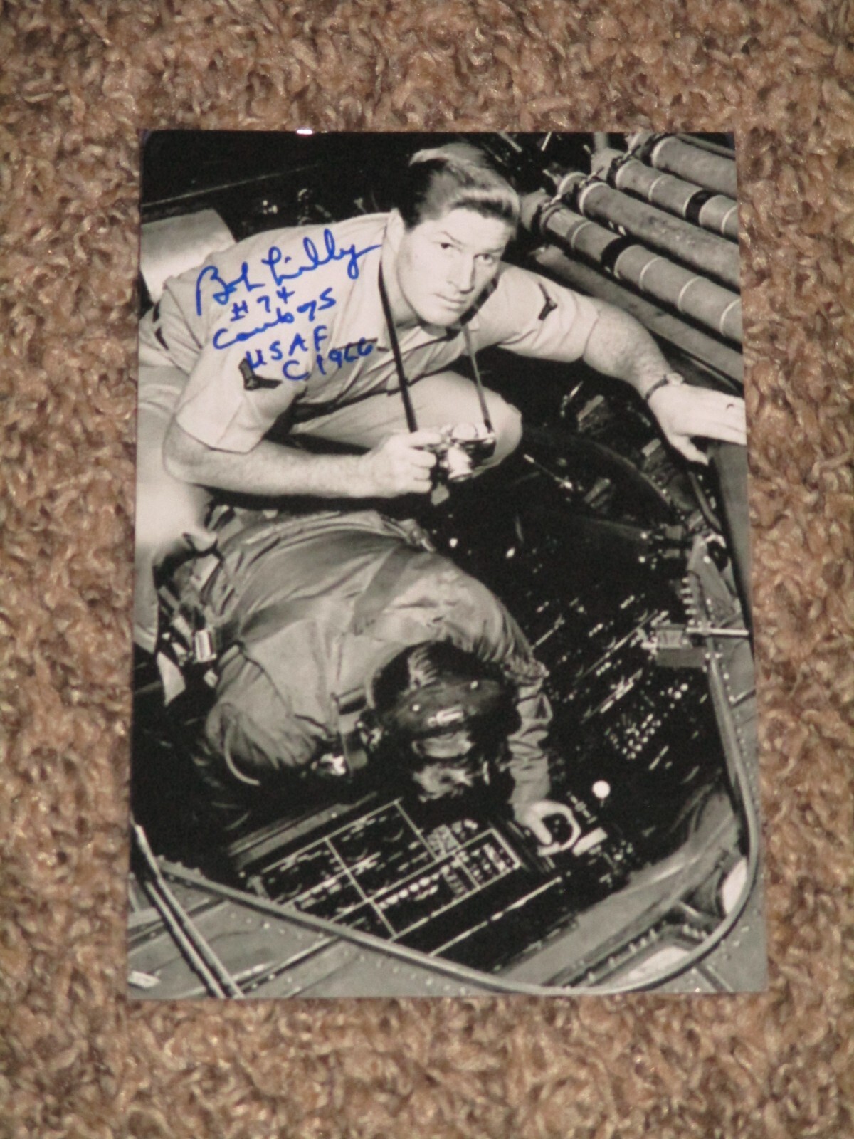 Air Force BOB LILLY Signed 4×6 Photo DALLAS COWBOYS HOF FOOTBALL AUTOGRAPH