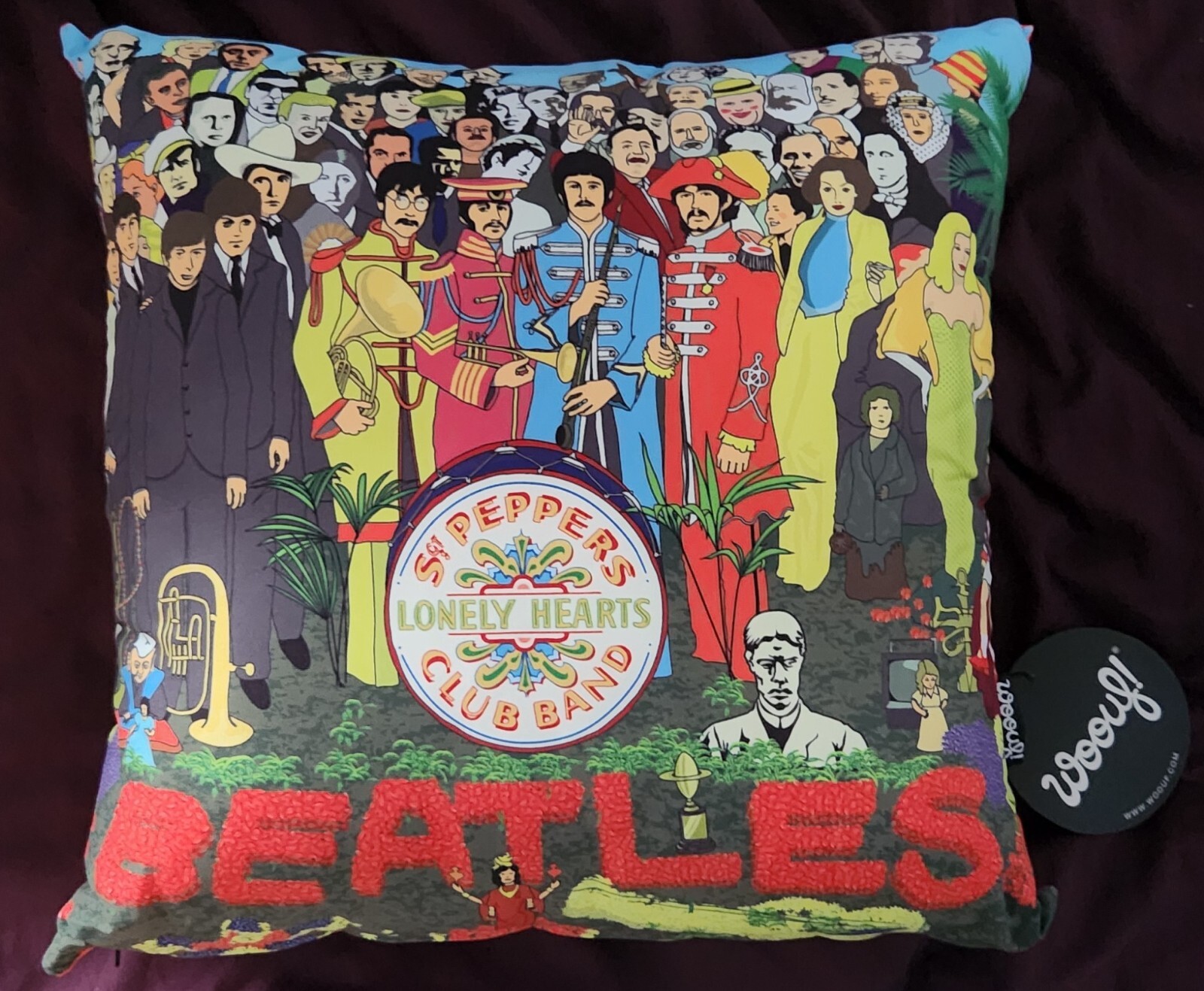 The Beatles – Sgt Pepper’s – Pillow – 14″x14″x6″ – Handmade In Spain – NEW