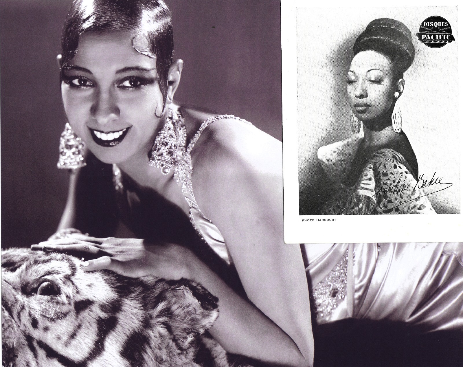 JOSEPHINE BAKER pre-printed signature on 5×4 with 8×10 unsigned photo