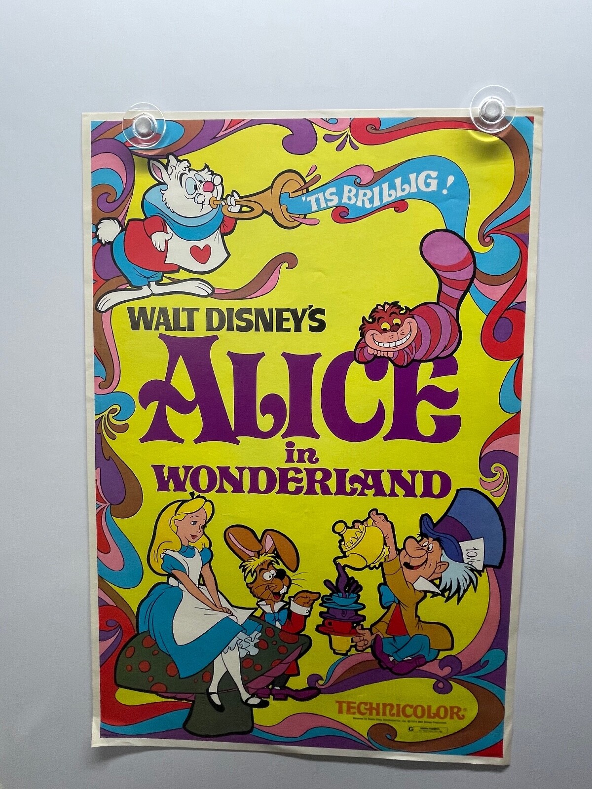 Alice in Wonderland Disney 1974 Movie Window Card – 14×22 Poster R74/98