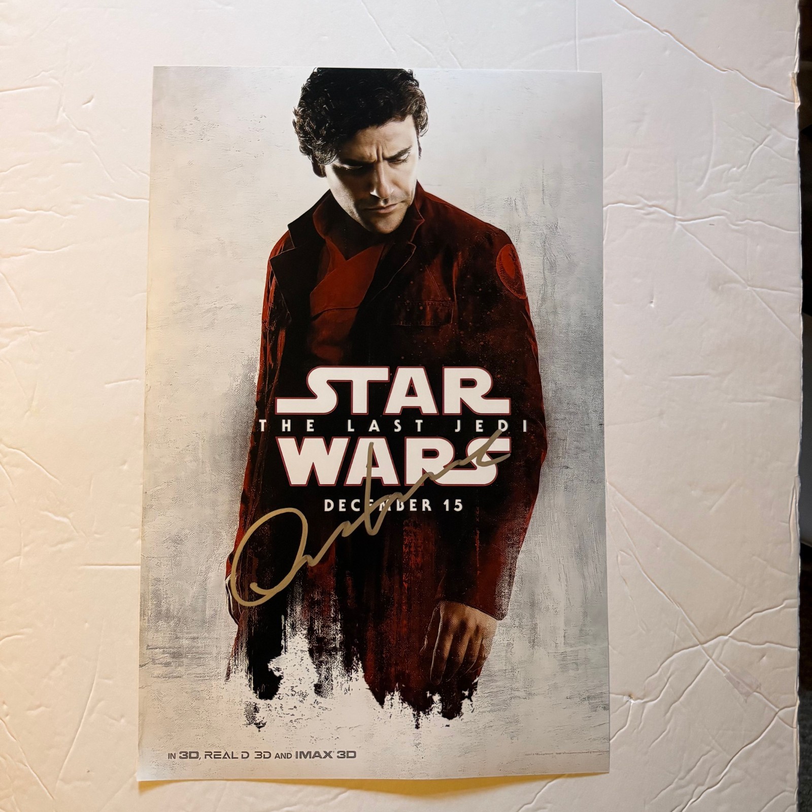 Oscar Isaac Signed Star Wars Last Jedi Poe Dameron 11×17 Photo