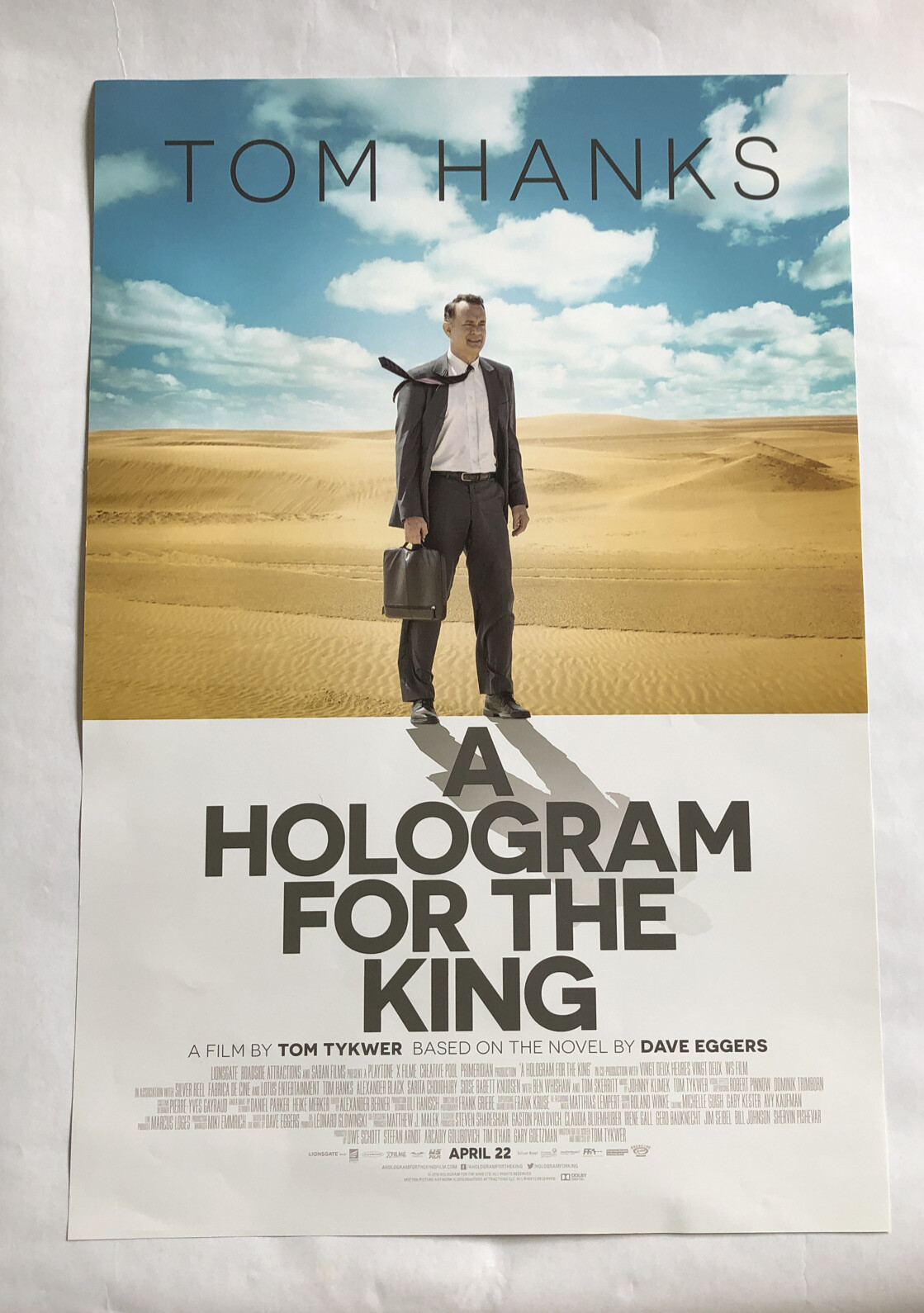 A Hologram for the King Movie Poster 20 x 13.5 in. Tom Hanks 2016