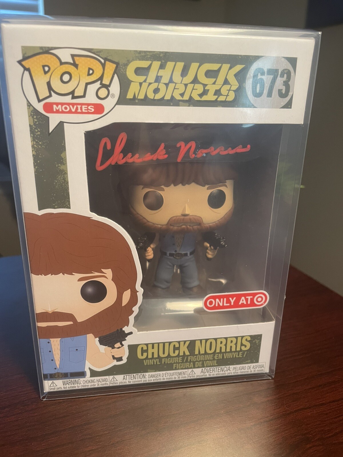 Chuck Norris Signed Autographed Funko POP 673 JSA Target Exclusive G1N