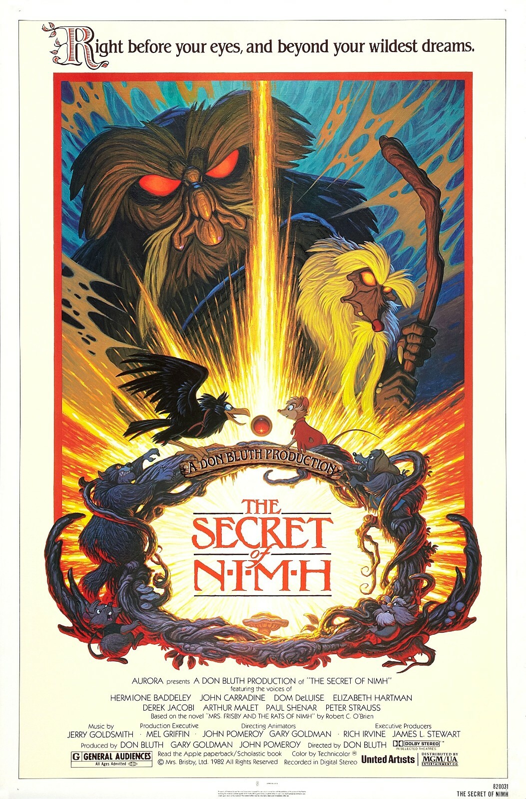 The Secret Of Nimh movie poster – 11 x 17 inches – Don Bluth Animation