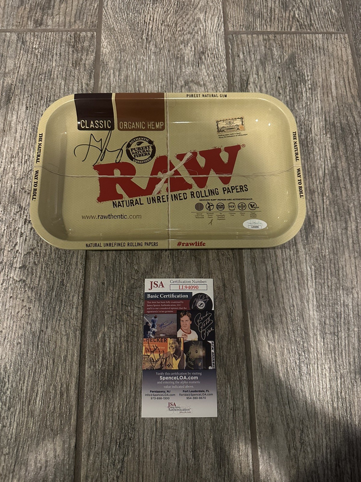 BOSTON GEORGE JUNG SIGNED RAW ROLLING TRAY BLOW AUTOGRAPHED JSA COA RARE!