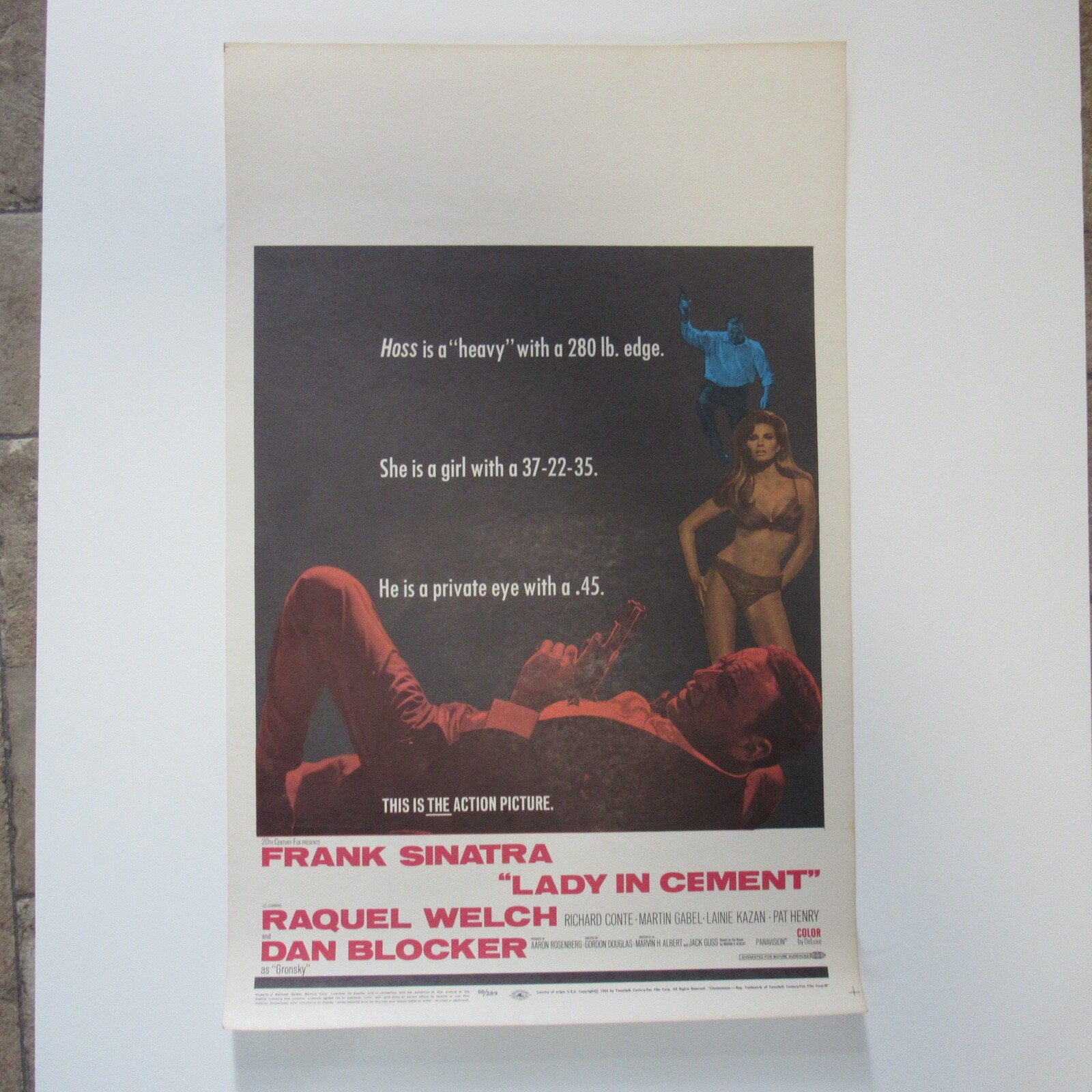 Frank Sinatra Raquel Welch Lady In Cement Window Card Movie Poster 14 x 22
