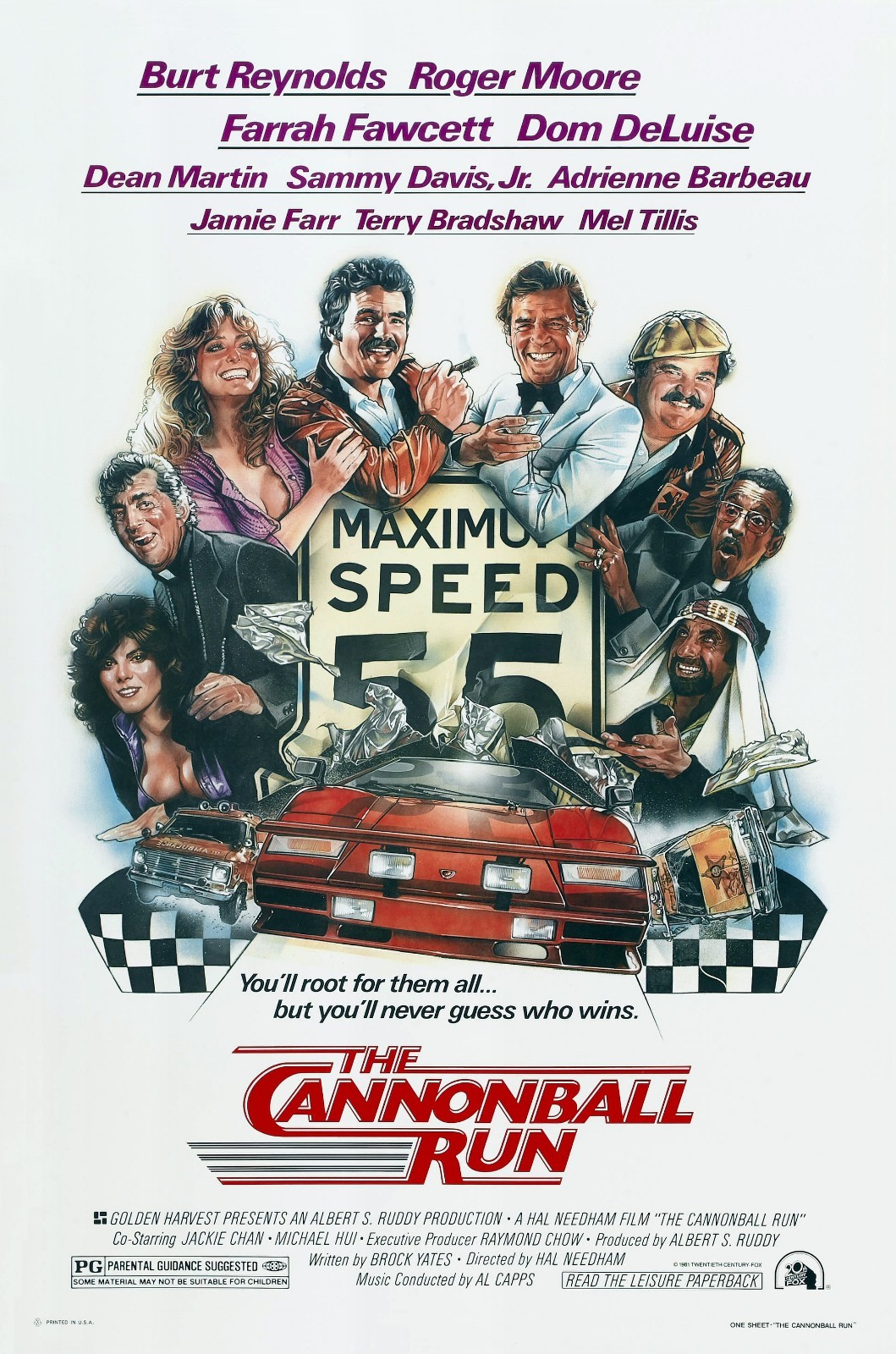 The Cannonball Run movie poster – 11 x 17 inches – Burt Reynolds, Roger Moore