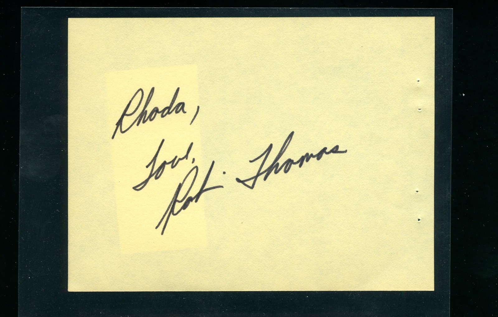 Robin Thomas – Signed Autograph Book Page & Photo Set – The Contender