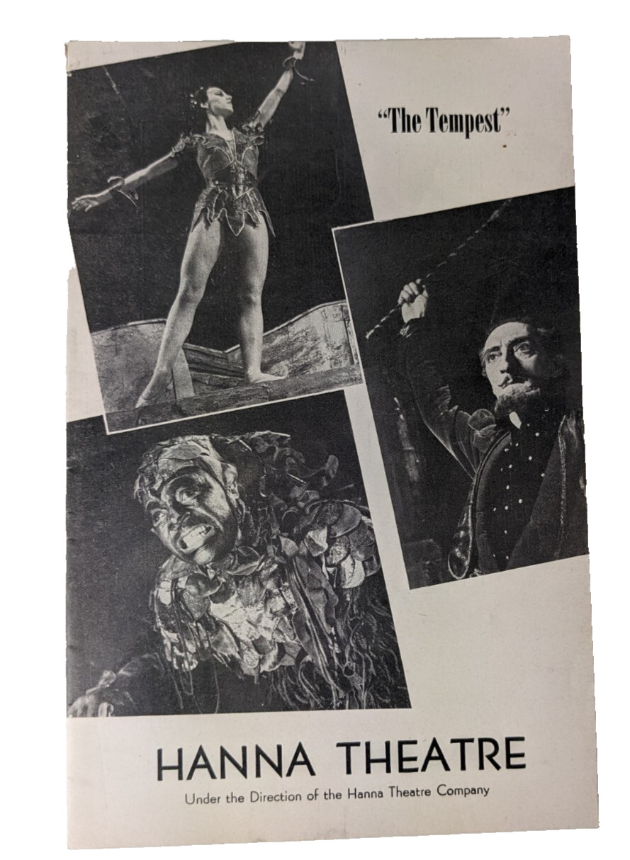 Vera Zorina THE TEMPEST Canada Lee /Arnold Moss 1945 Cleveland Playbill Hanna Th