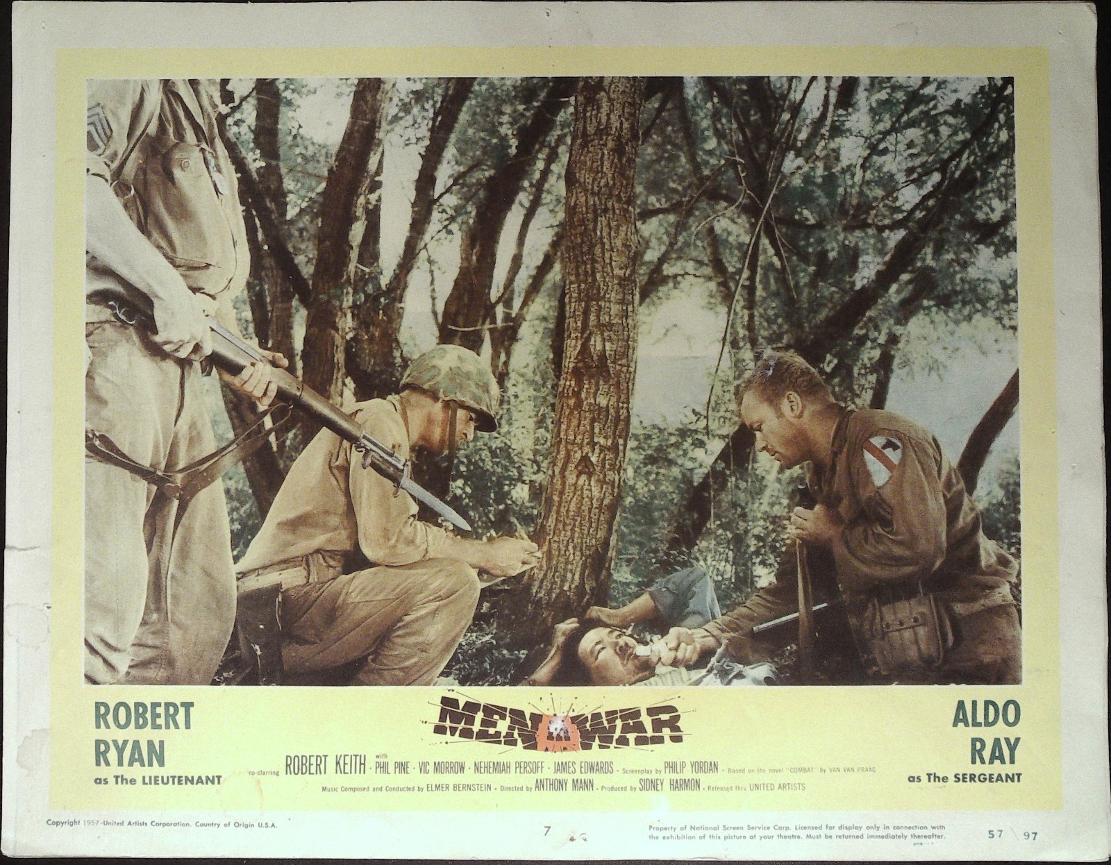 Men in War Complete Lobby Card Set 1957 Robert Ryan, Aldo Ray, Anthony Mann!