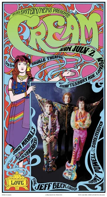 Cream- Seville Theatre – London 1968 – 2nd Printing – Signed by BOB MASSE