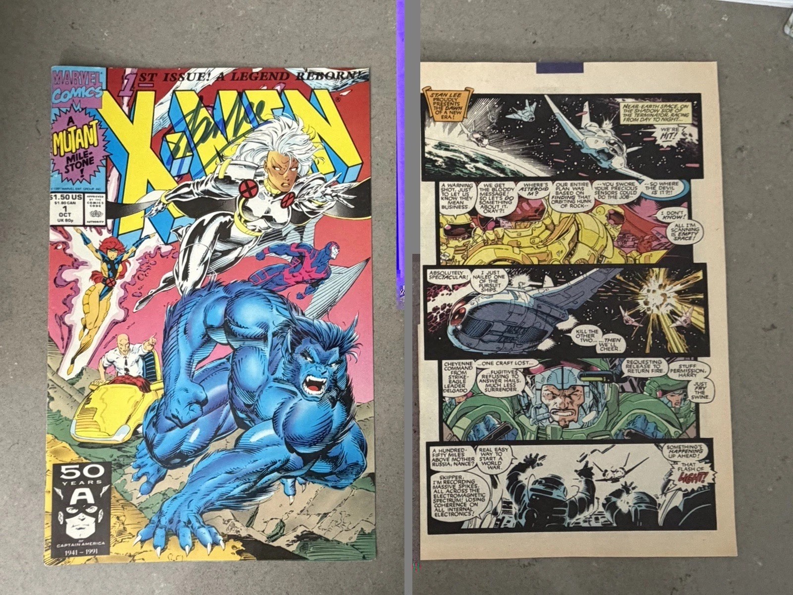 STAN LEE MARVEL COMICS SIGNED AUTOGRAPH 1991 X-MEN A LEGEND REBORN COMIC BOOK