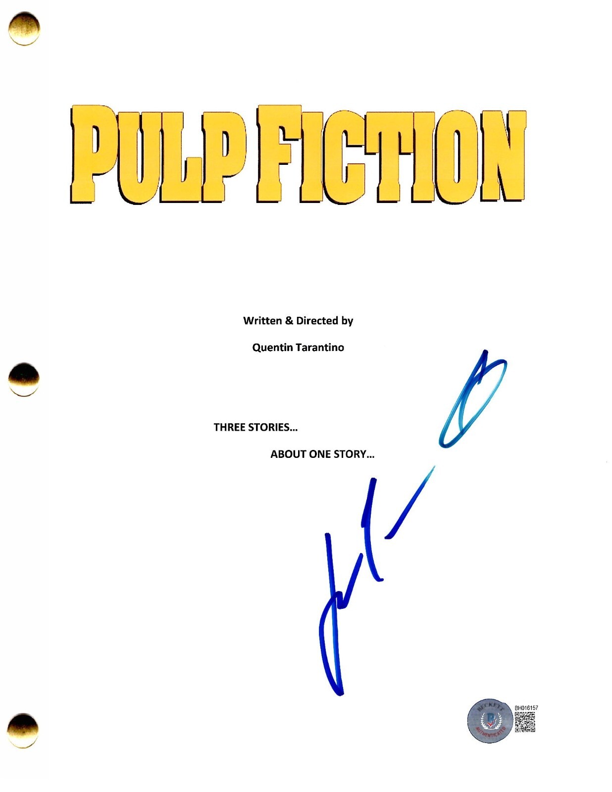 John Travolta Signed Pulp Fiction Script Authentic Autograph Beckett