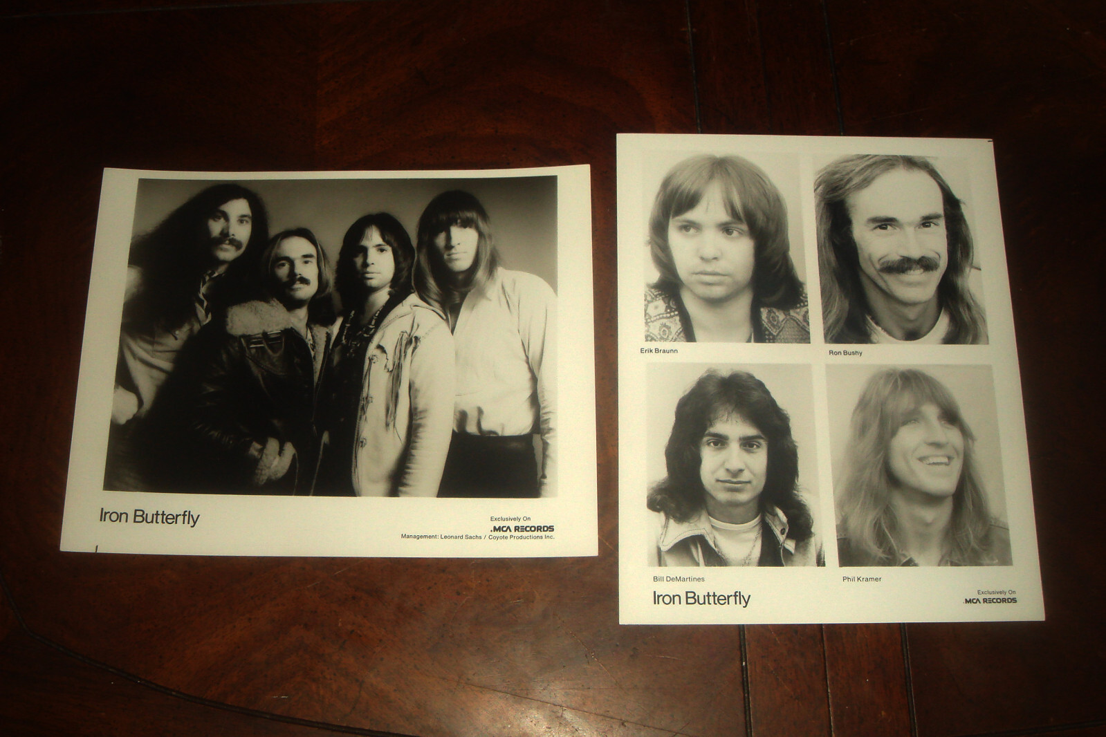 IRON BUTTERFLY LOT OF 2 MCA RECORDS PUBLICITY STILLS “Sun And Steel” Oct 1975