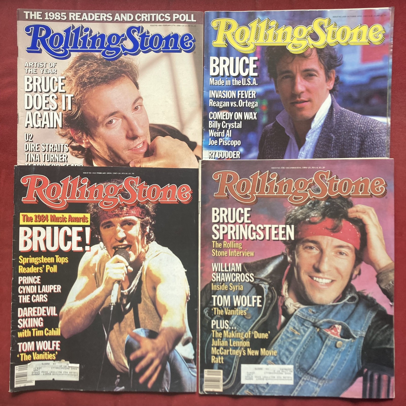 Rolling Stone Magazine Set #442, 436, 458, 468 • Bruce Springsteen