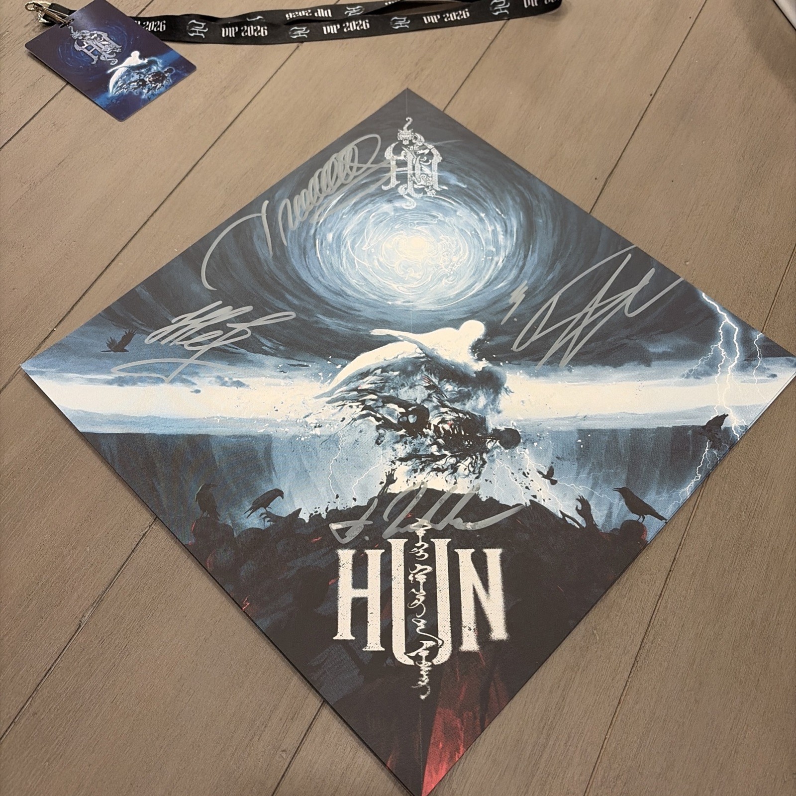 THE HU Signed Autographed 14×14 VIP Tour Poster + Lanyard Laminate Pass 2026 HUN