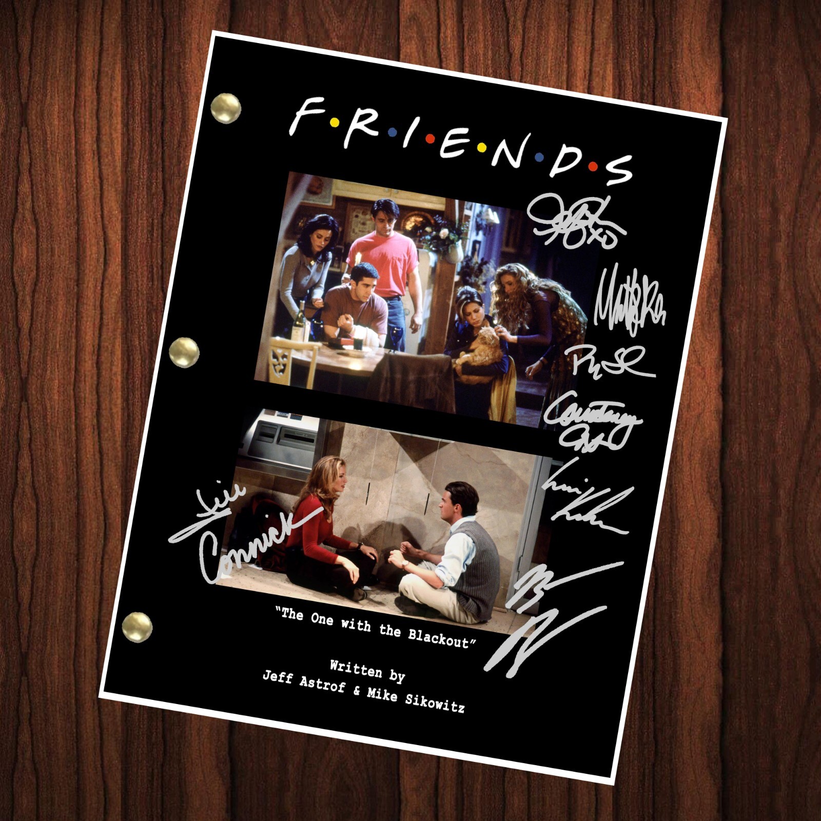 Matthew Perry Friends Autographed Script Screenplay Reprint The Blackout Episode