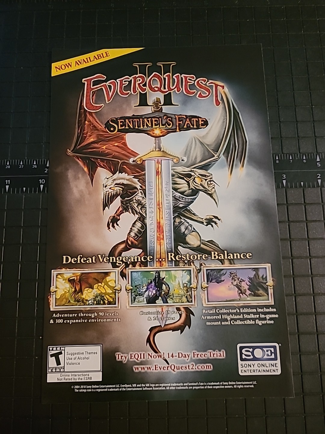 Everguest II Sentinel’s Fate Video Game 7×10 Print Ad 2010 Wall Art