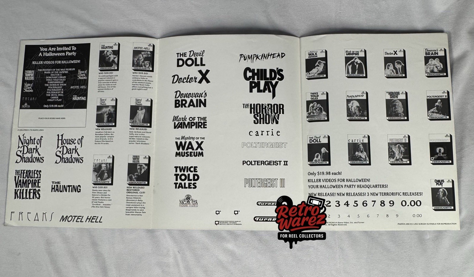 Halloween Party 1990 Horror Promo Sales Book Display Pumpkinhead Child’s Play AD