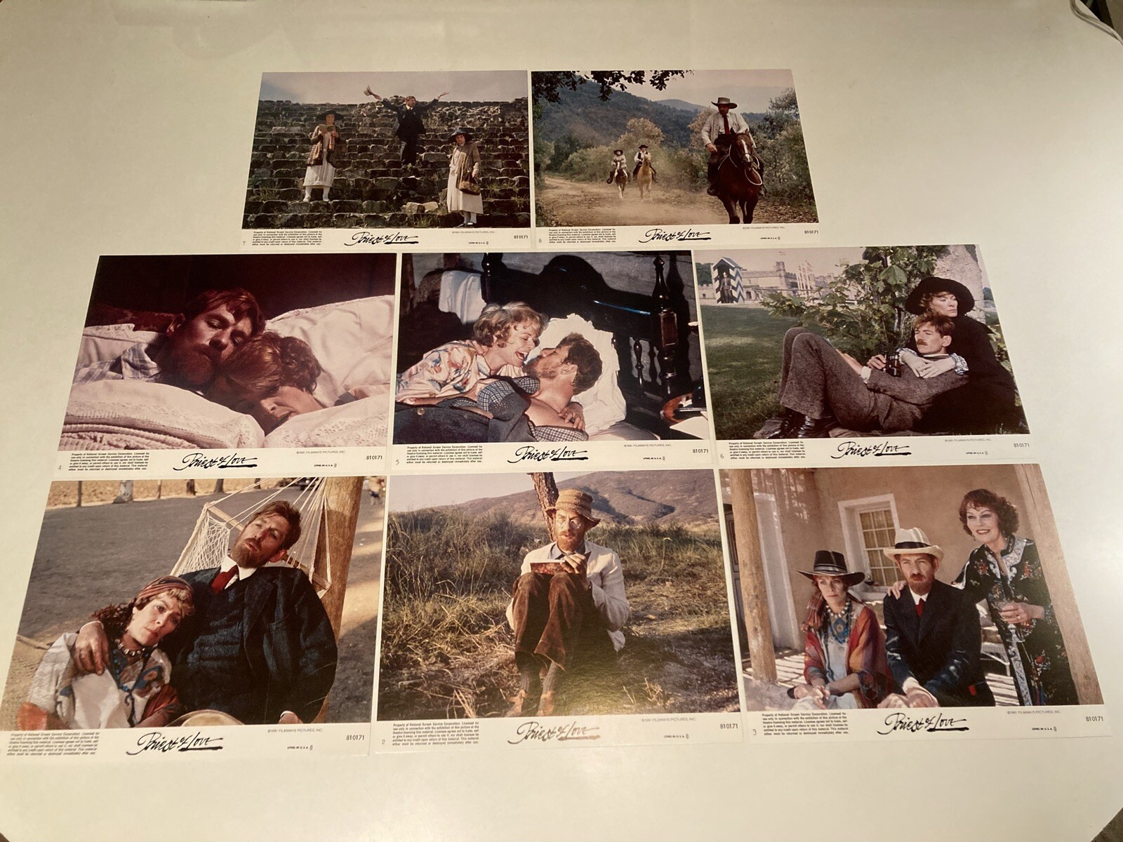 Priest Of Love 1981 Drama Lobby Card Set Of 8 D.H. Lawrence Bio Ian McKellen
