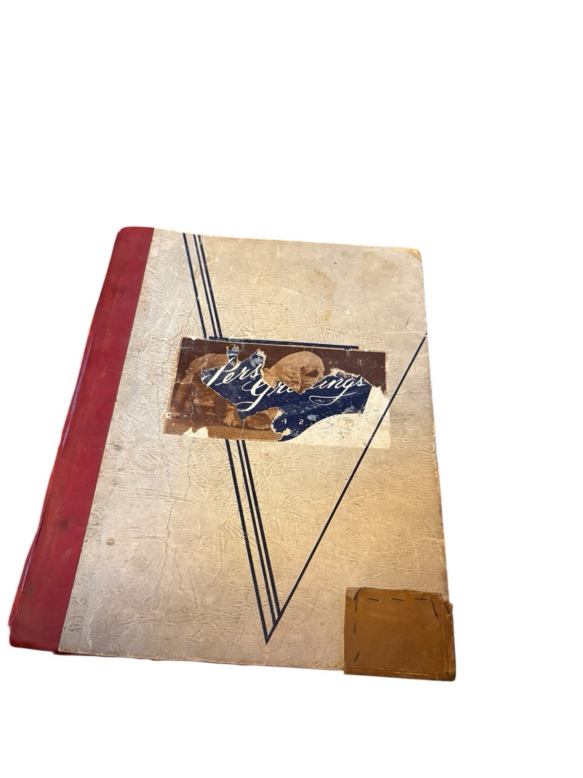 VTG 1940s Scrapbook Full of Photos Greeting Cards Graphics Memorabilia Ephemera