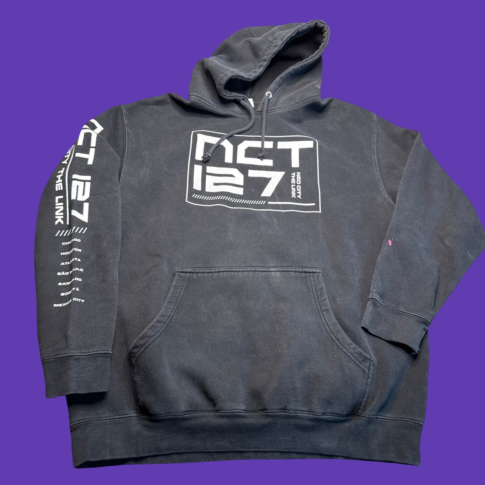NCT 127 K-Pop Hoodie XL Black Neo City The Link Graphic Pullover Tour