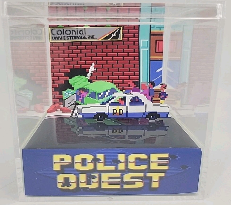Police Quest Big Box Homage Retro PC 3D Cube Diorama Video Game Fan Art