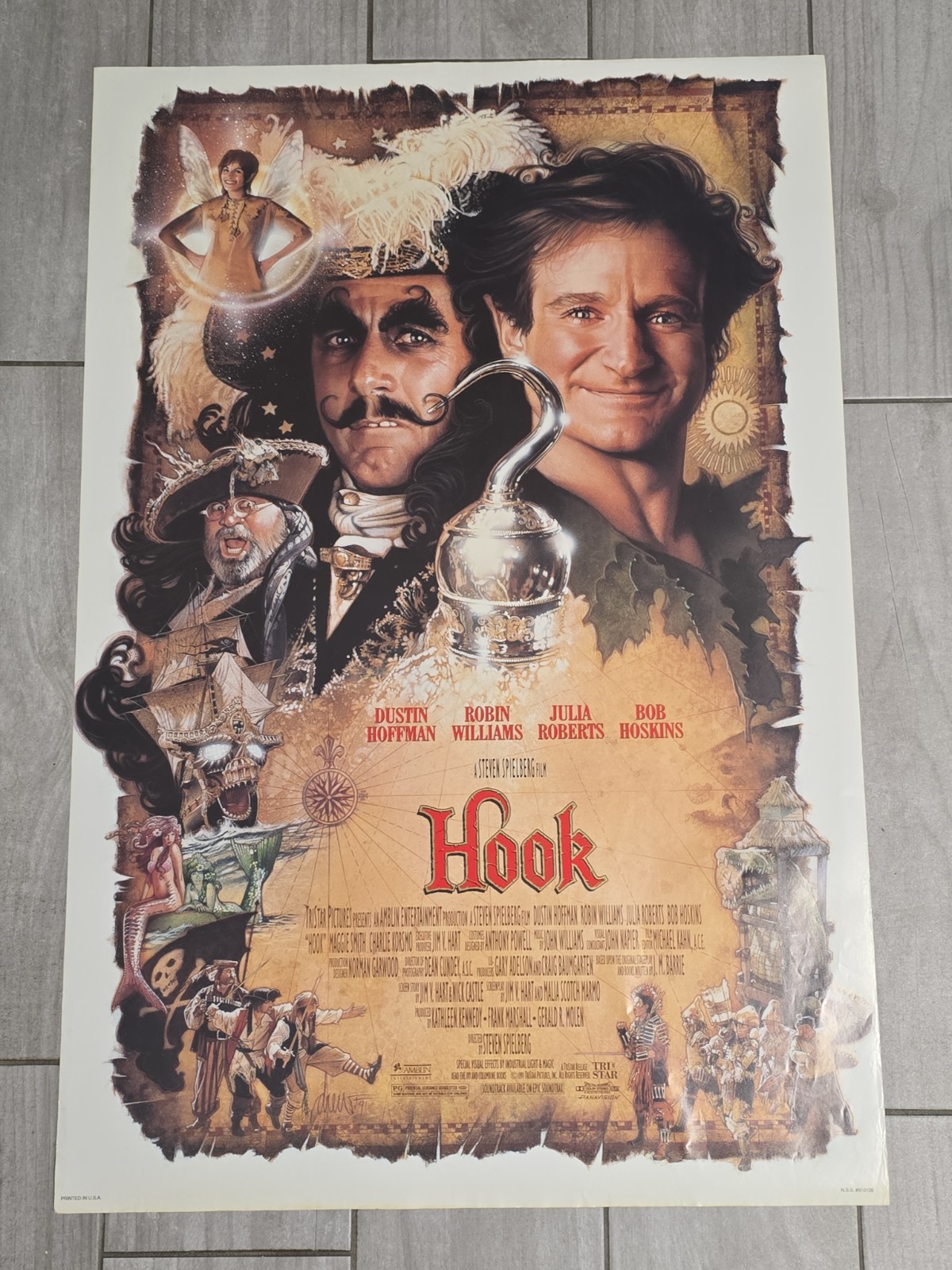 Hook (1991) Original Movie Poster Rolled Drew Struzan Artwork 27×40
