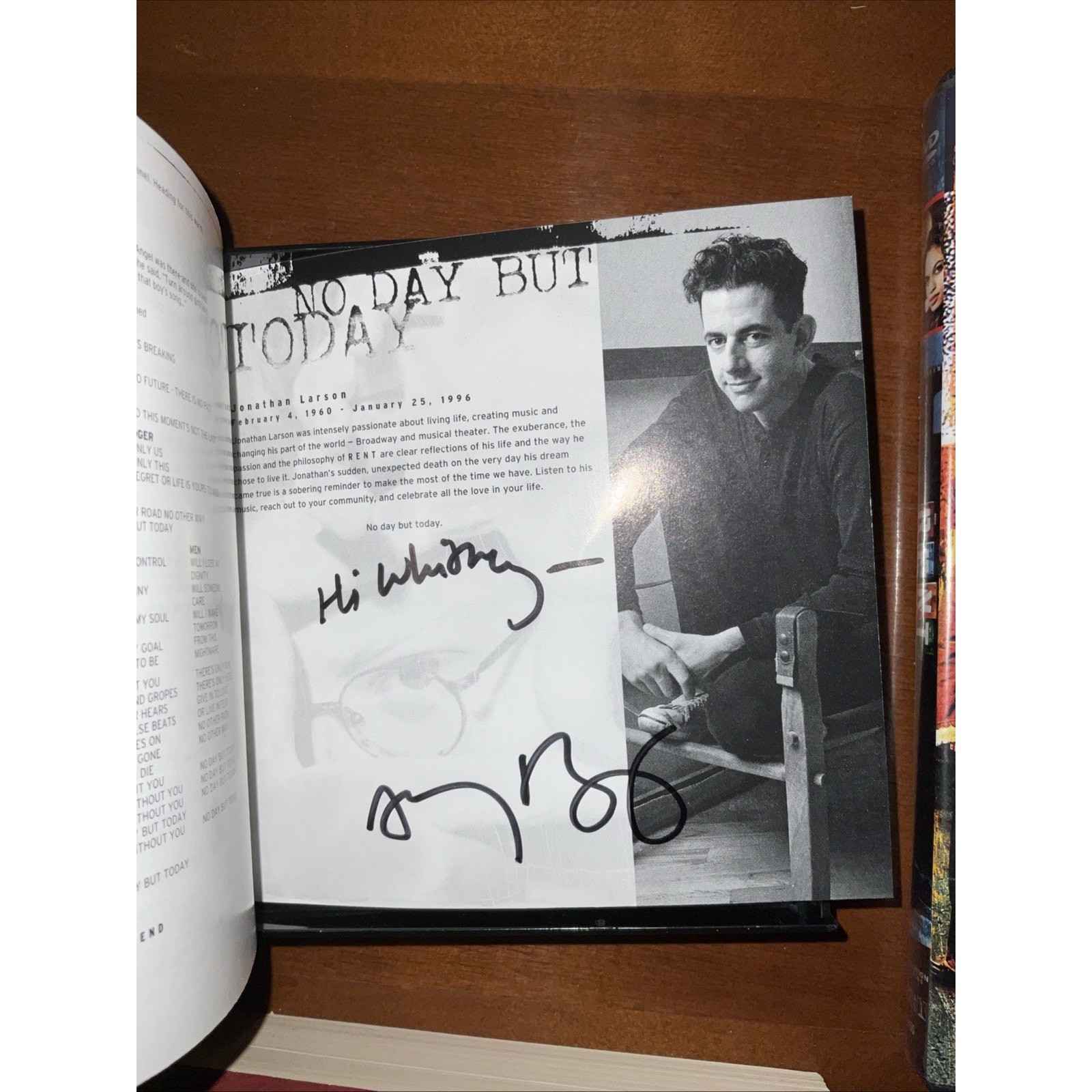 ANTHONY RAPP SIGNED RENT DVD & CD WITHOUT YOU BIOGRAPHY