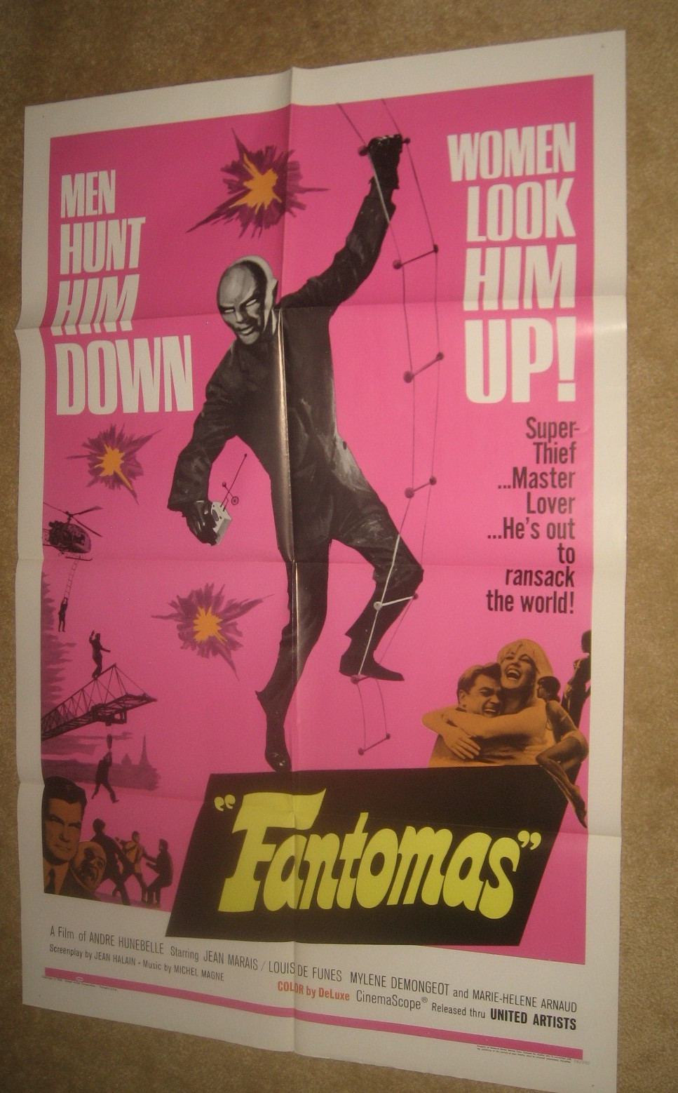FANTOMAS ’66 CULT / SPY THRILLER ! Cool graphics . NEVER DISPLAYED