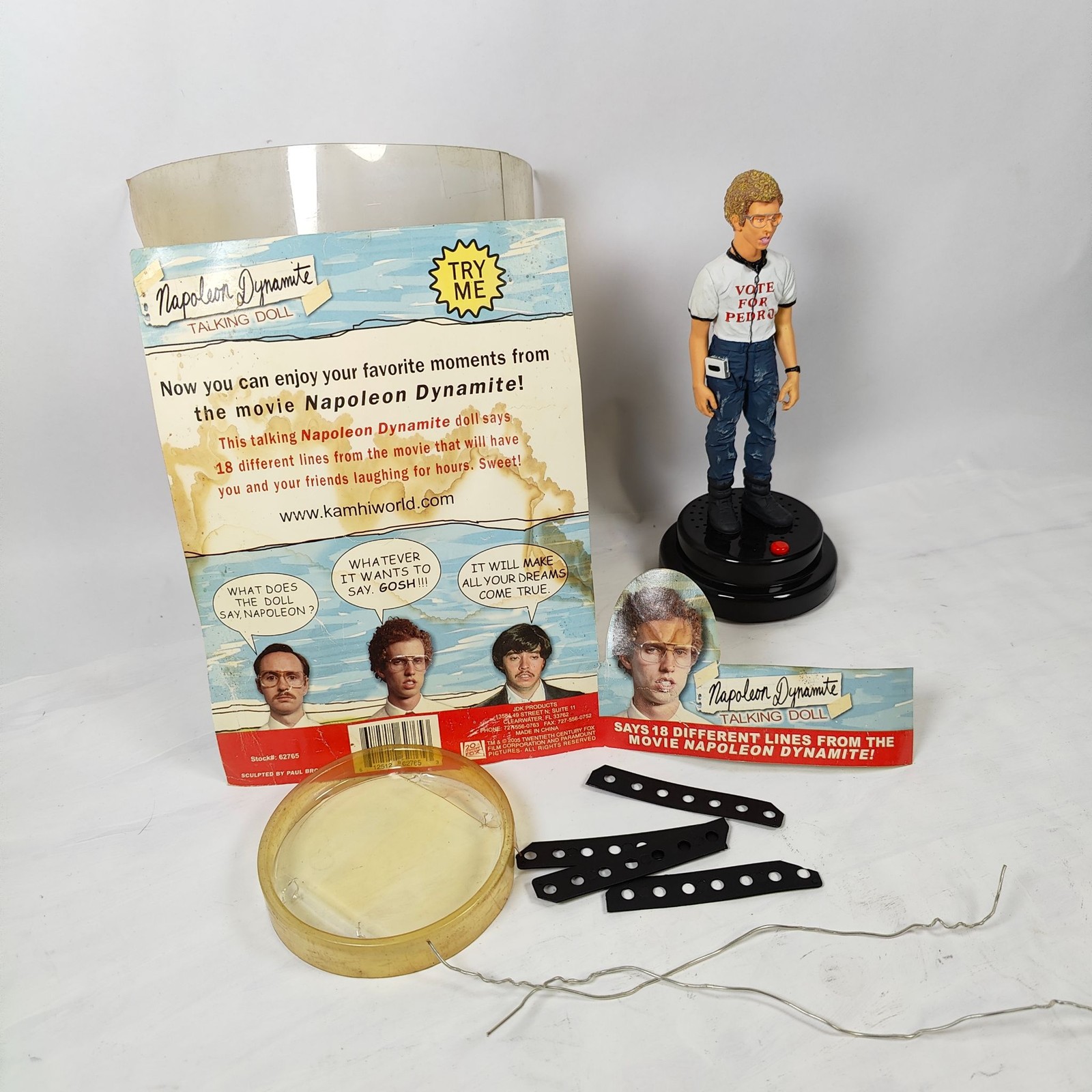 JDK Napoleon Dynamite Talking Doll Figure 2005 Vote For Pedro w Packaging