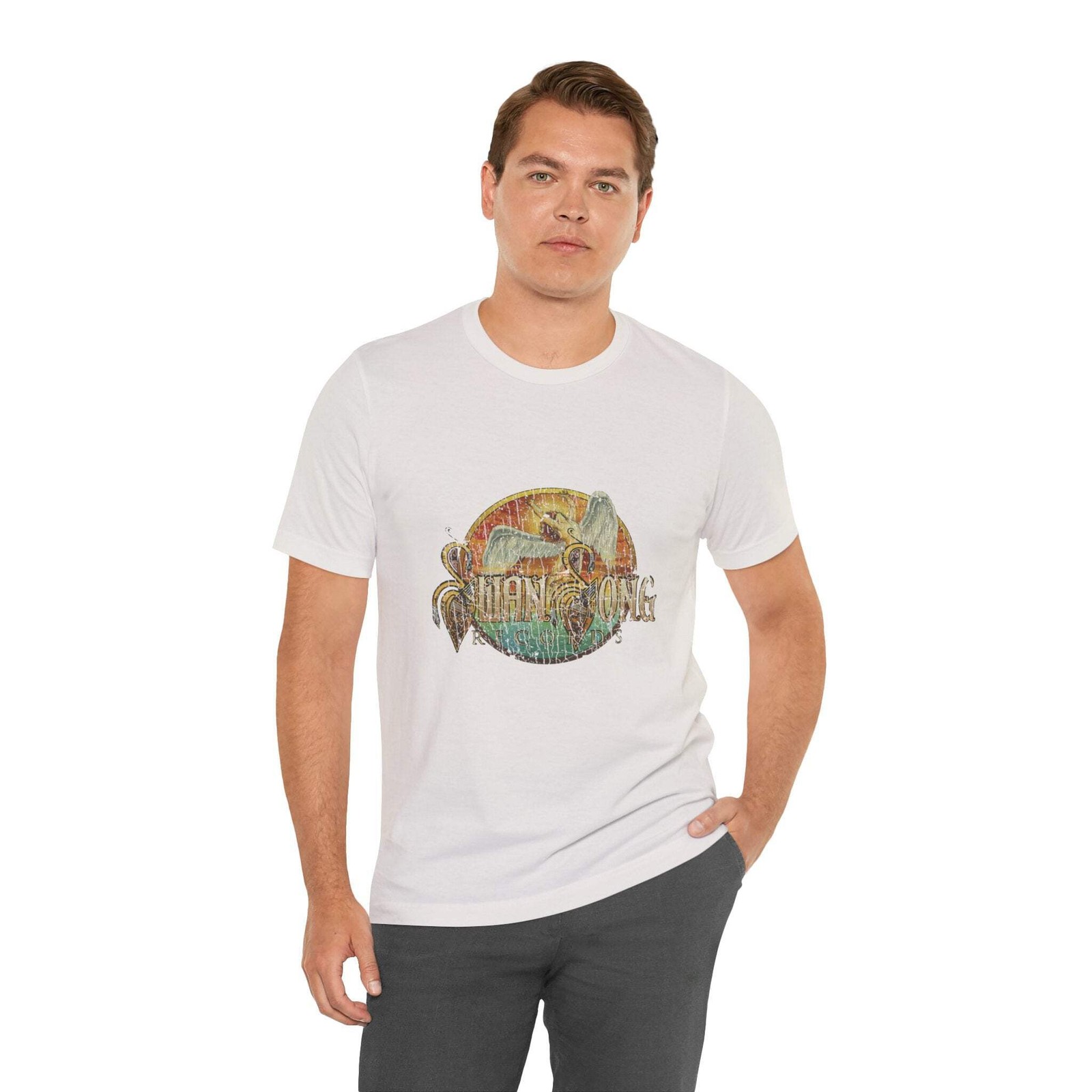 Vintage Swan Song Records Label Logo Unisex Jersey Short Sleeve T-Shirt