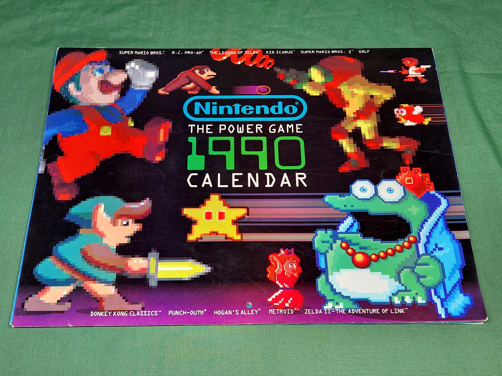 Vintage 1990 Nintendo Power Game Calendar *Unused*